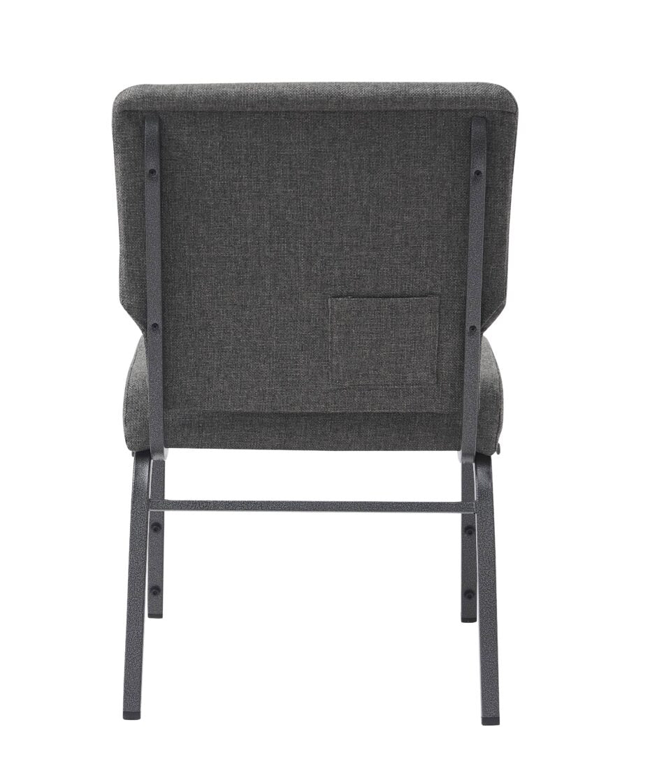 Black Fabric, Black Steel Frame, 20.5″ Wide Church Chair by Chivari CH20FBB-ZF-T