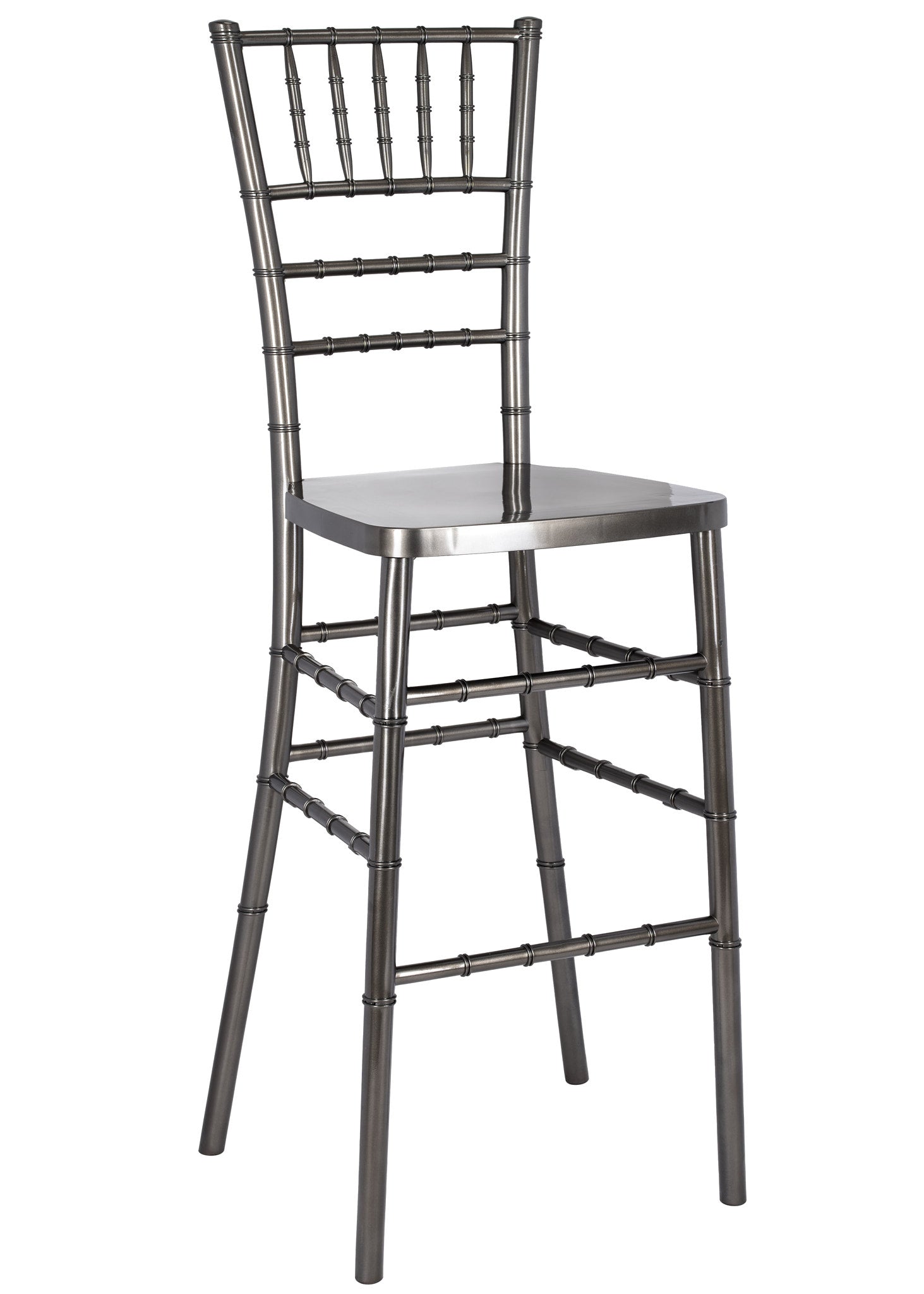 Metallic Silver Onyx Resin Steel Skeleton™ Chiavari Barstool