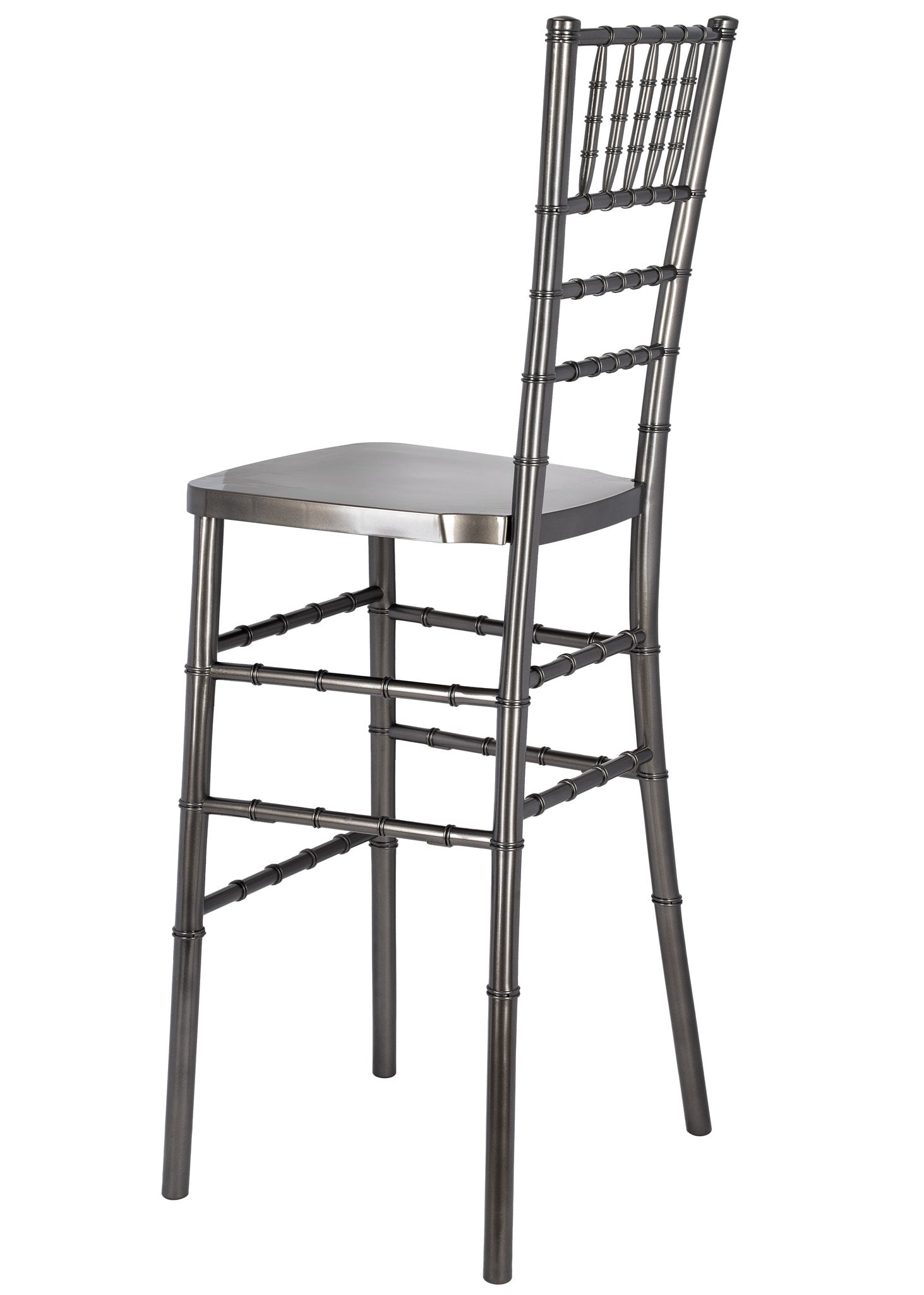 Metallic Silver Onyx Resin Steel Skeleton™ Chiavari Barstool