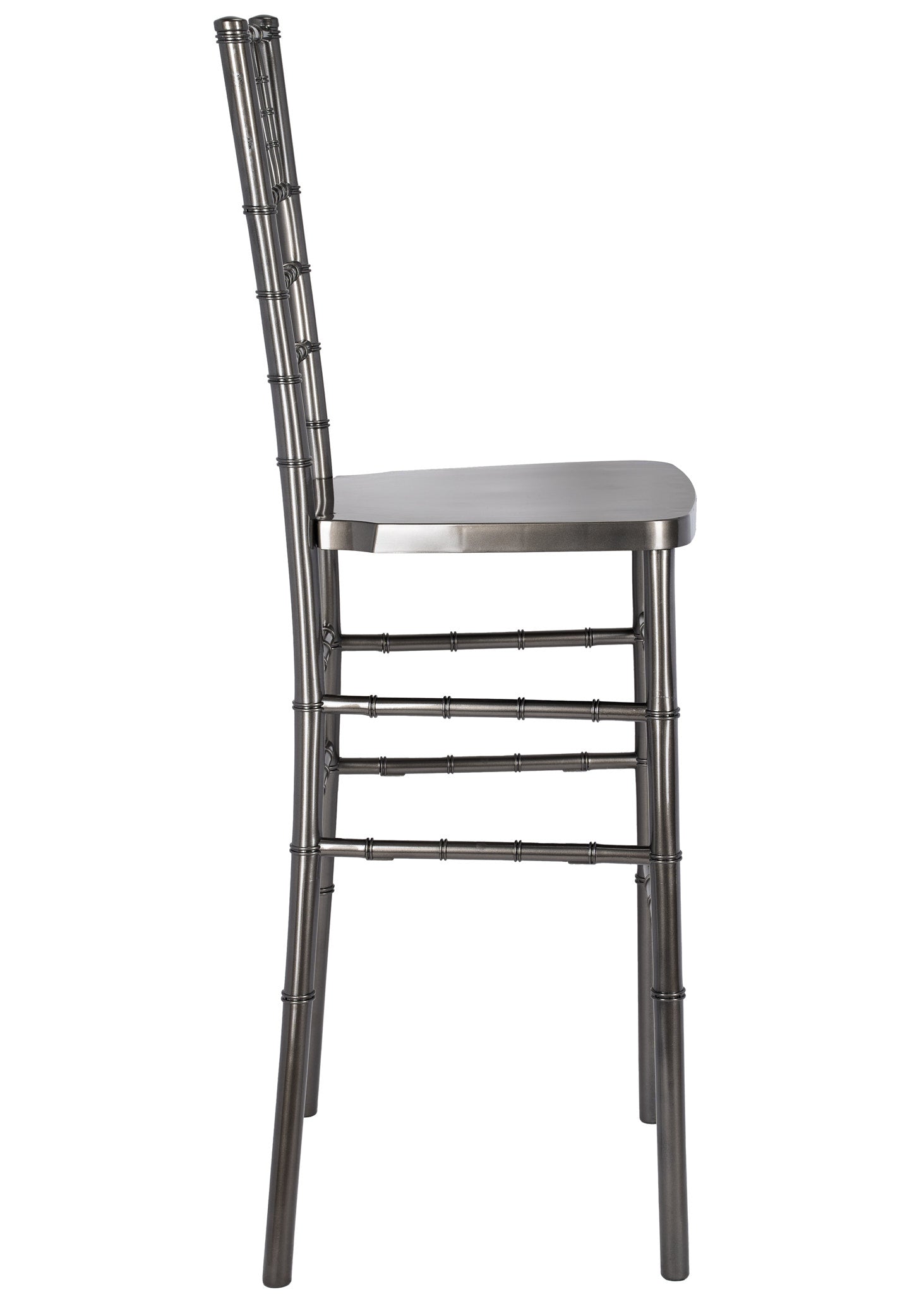 Metallic Silver Onyx Resin Steel Skeleton™ Chiavari Barstool