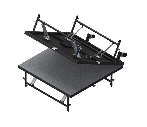 Staging 101 FSFPC1 and FSFW 4ft x 8ft 8in 16in or 24in height adjustable folding stage in carpet finish FSFPC1