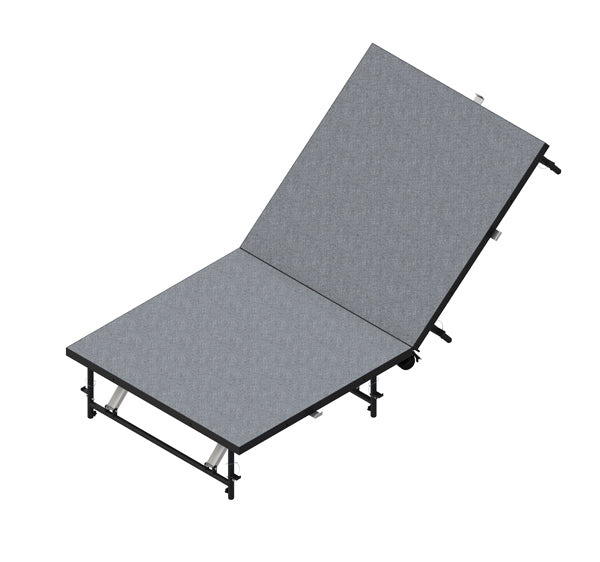 Staging 101 FSFPC1 and FSFW 4ft x 8ft 8in 16in or 24in height adjustable folding stage in carpet finish FSFPC1