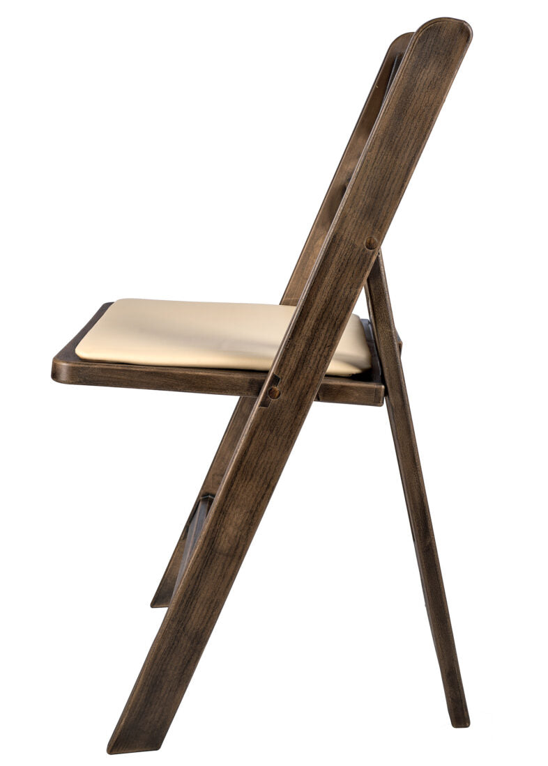 Fruitwood Resin Folding Chair with Tan Cushion CFRF-TAN-AX-T