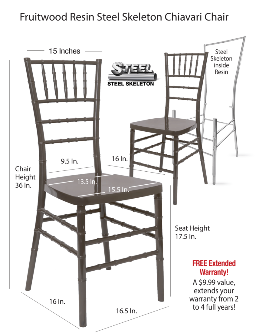 Fruitwood Resin Steel Skeleton Chiavari Chair Infographic