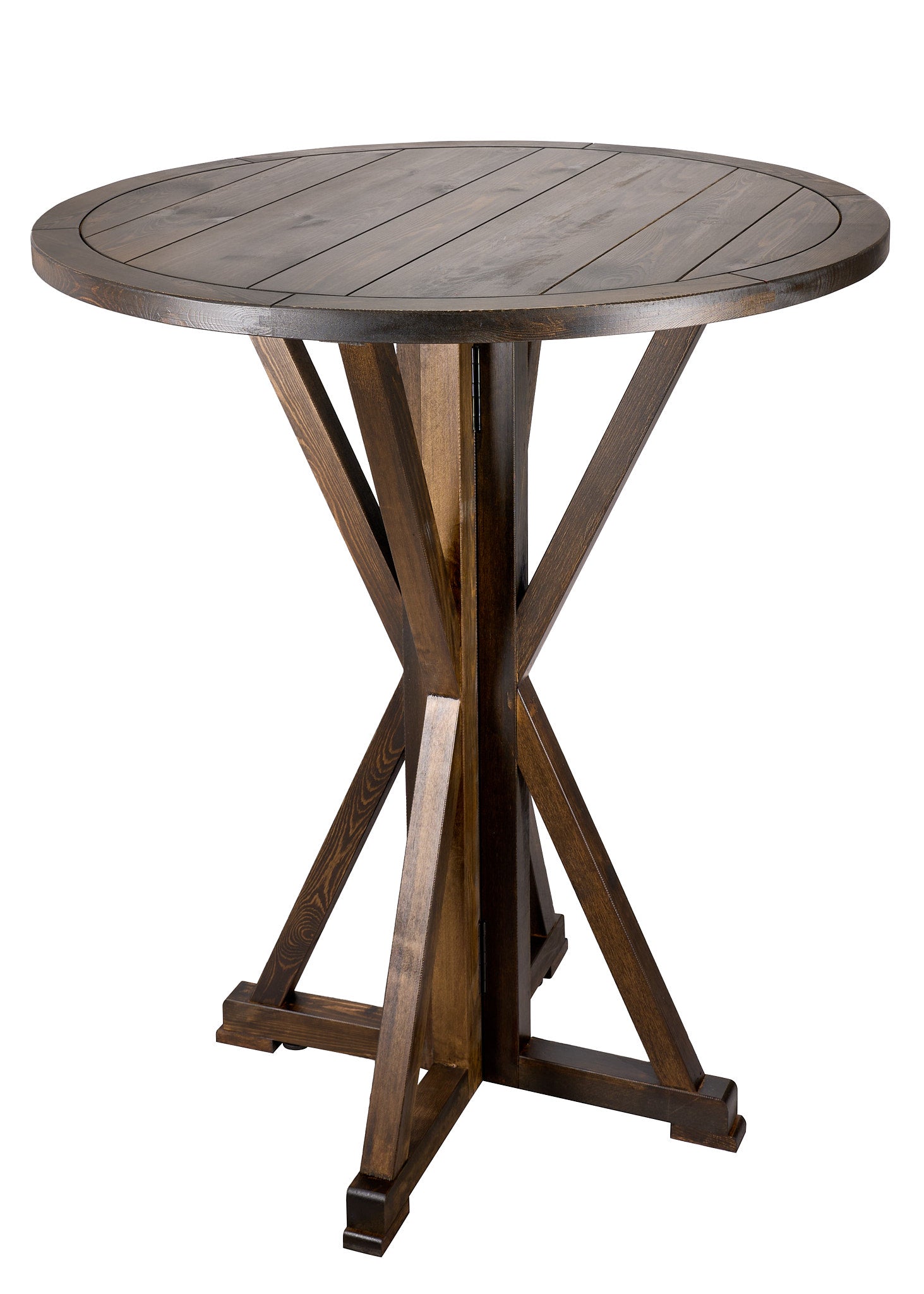 3 Foot (36") Fruitwood Round Farmhouse Cocktail Table Assembly Required