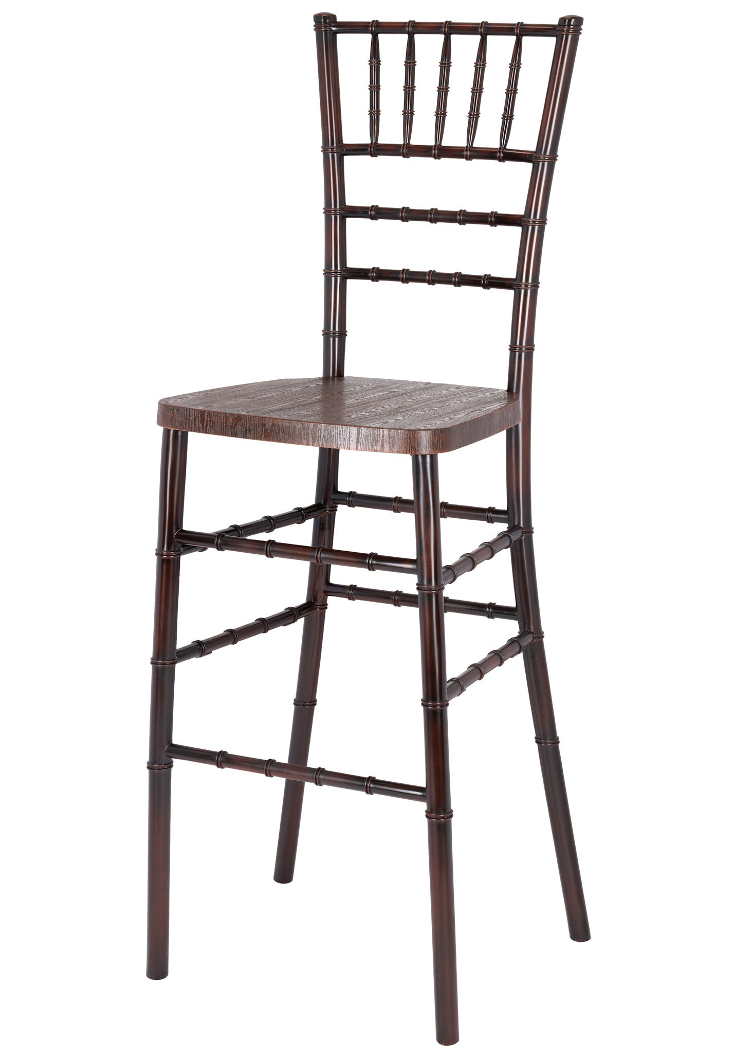 Fruitwood with Brushed Wood Resin Steel Skeleton™ Chiavari Barstool