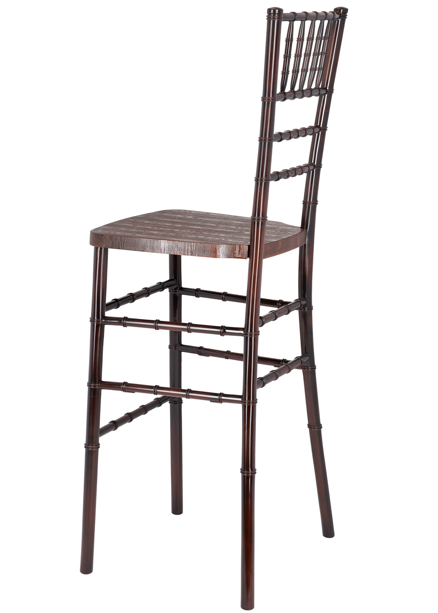 Fruitwood with Brushed Wood Resin Steel Skeleton™ Chiavari Barstool