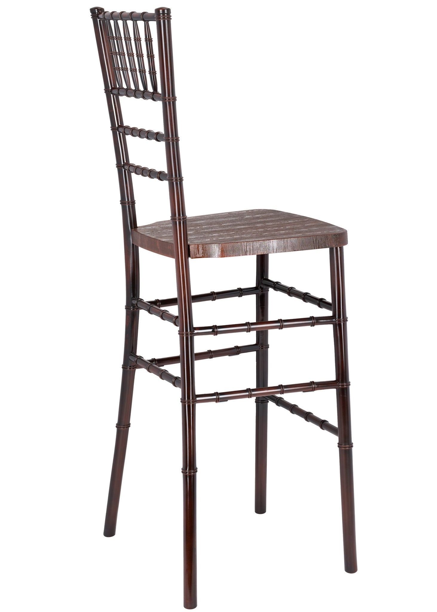 Fruitwood with Brushed Wood Resin Steel Skeleton™ Chiavari Barstool