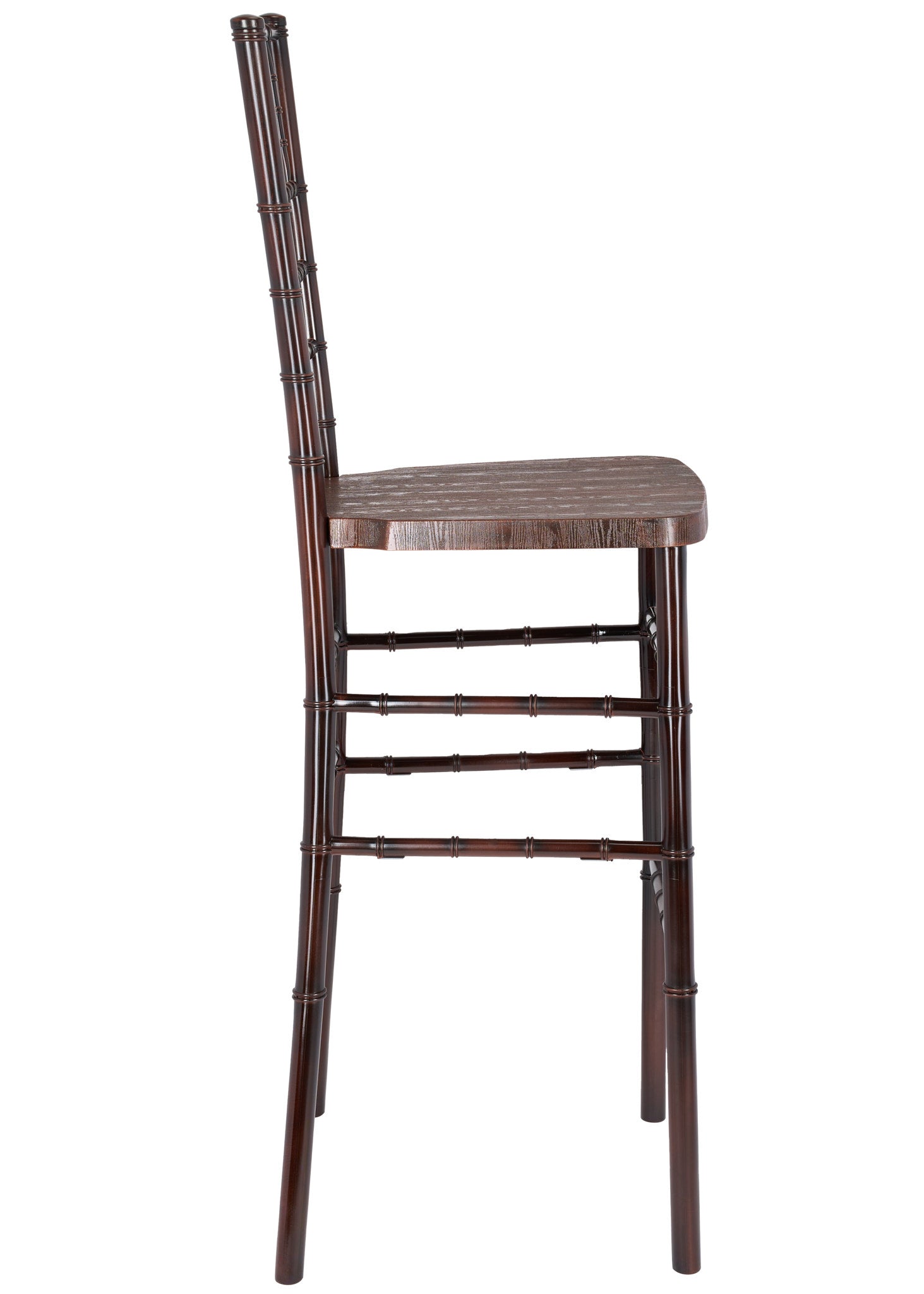 Fruitwood with Brushed Wood Resin Steel Skeleton™ Chiavari Barstool