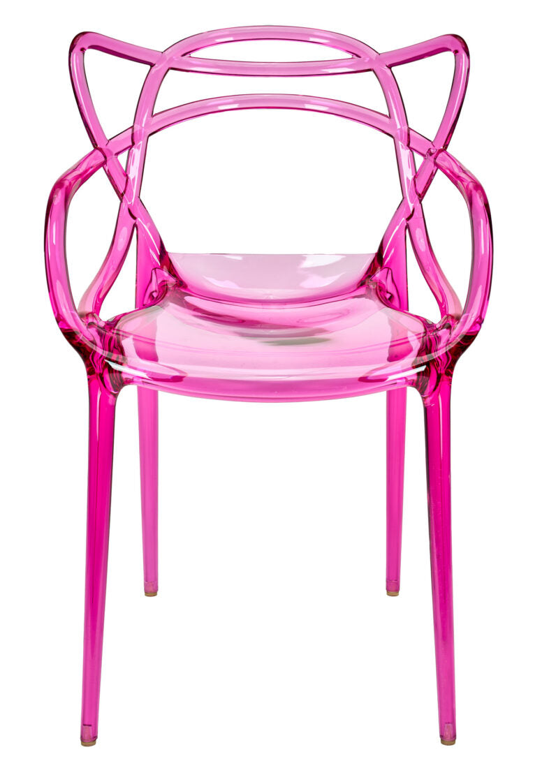 Fuchsia Clear Resin Orbit Chair