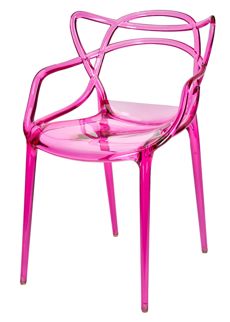 Fuchsia Clear Resin Orbit Chair