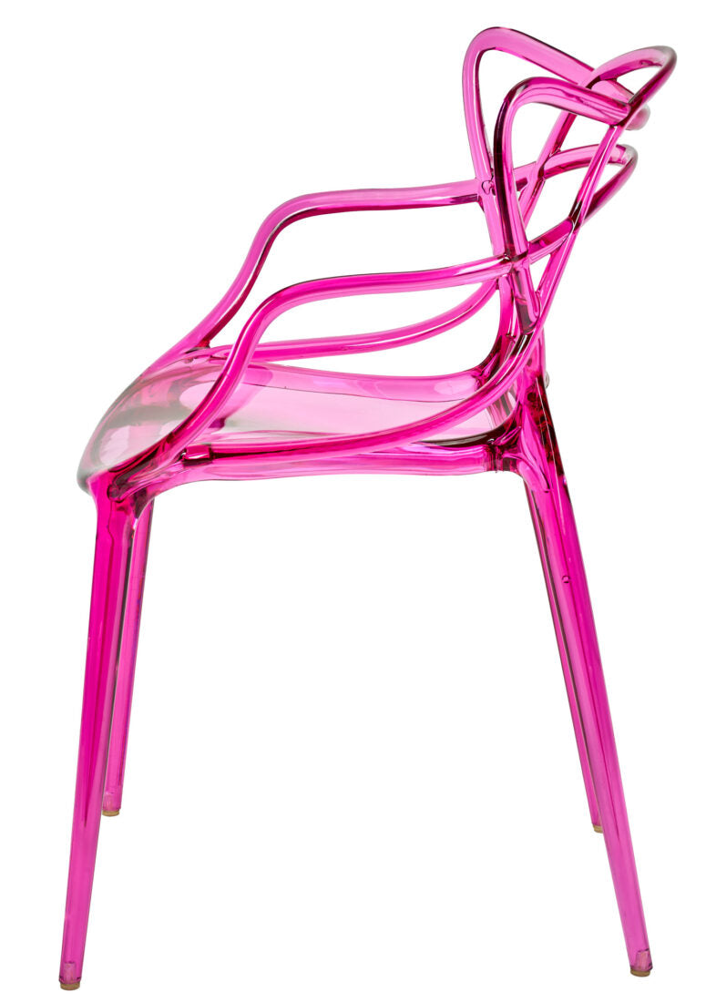 Fuchsia Clear Resin Orbit Chair