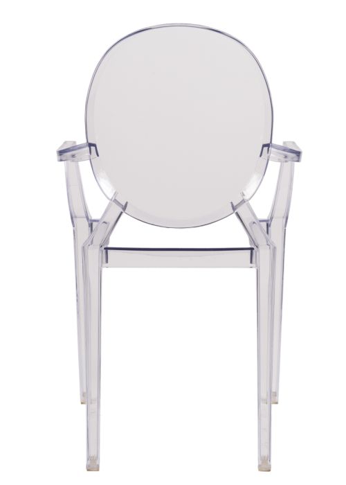 Clear Resin "Louis" Ghost Chair with Arms