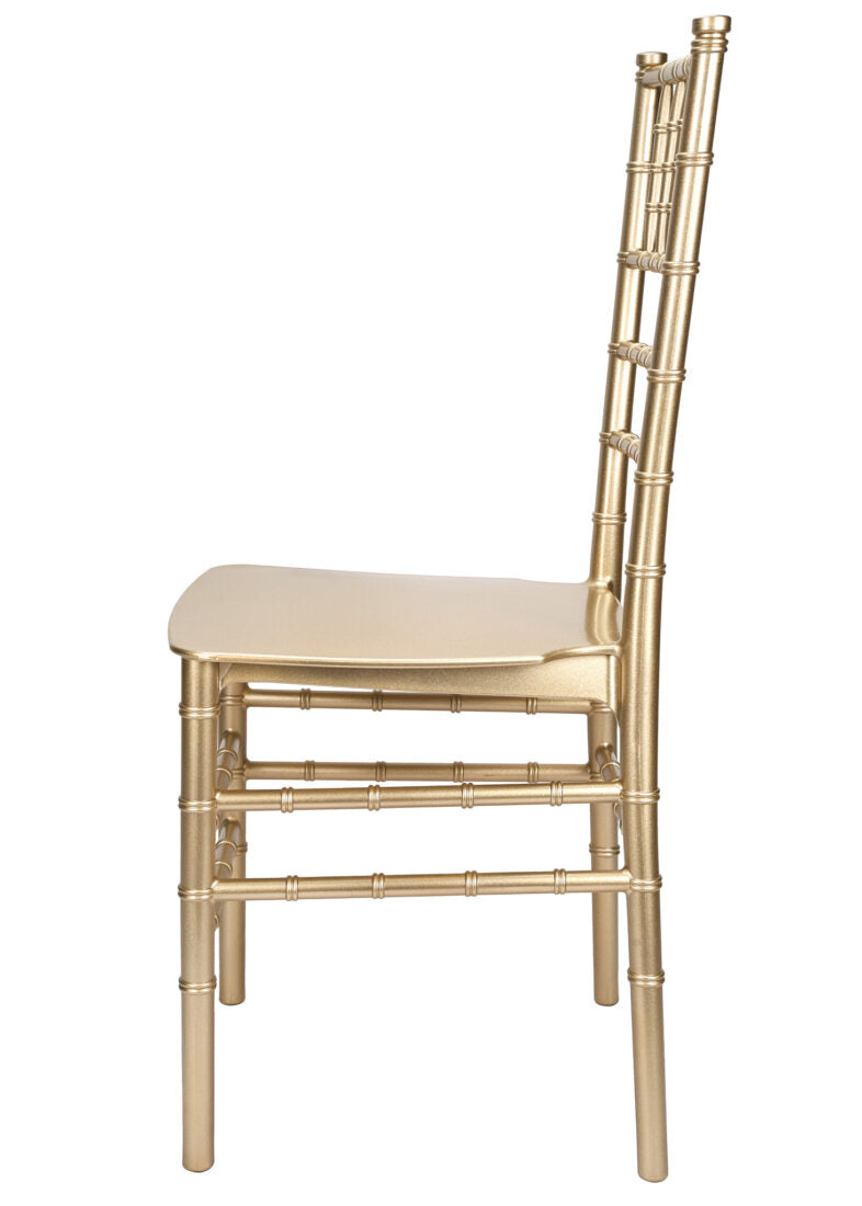 Sparkling Glitter Gold Champagne Resin Thin-Seat Chiavari Chair by Chivari CCRCHGSP-MONO-THIN-AX-T