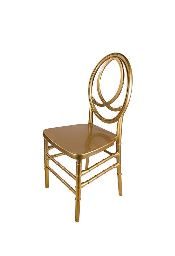 Gold Resin Infinity Chair Left 45 by Chivari CIRG-ZG-T