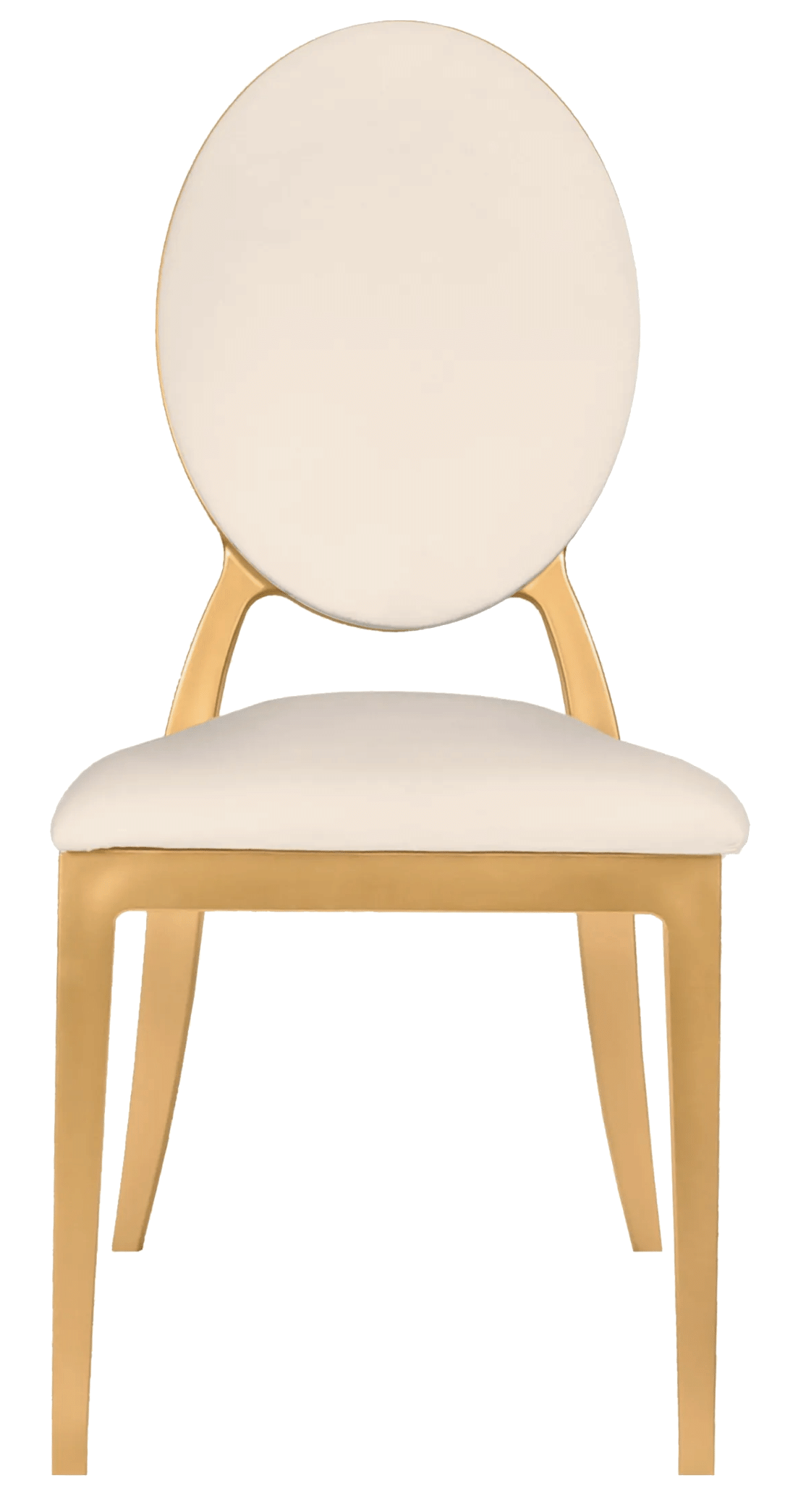 Gold Resin OZ Chair with Ivory Vinyl Seat and Removable Ivory Vinyl Back COZRGIVYIVY-ZG-T