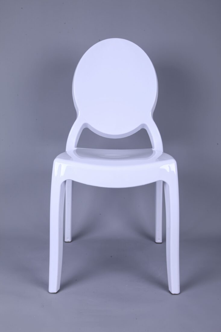 White Resin Sophia Ghost Chair Armless CGSRW-ZG-T