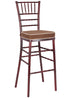 Mahogany with Brushed Wood Look Resin Steel Skeleton™ Chiavari Barstool