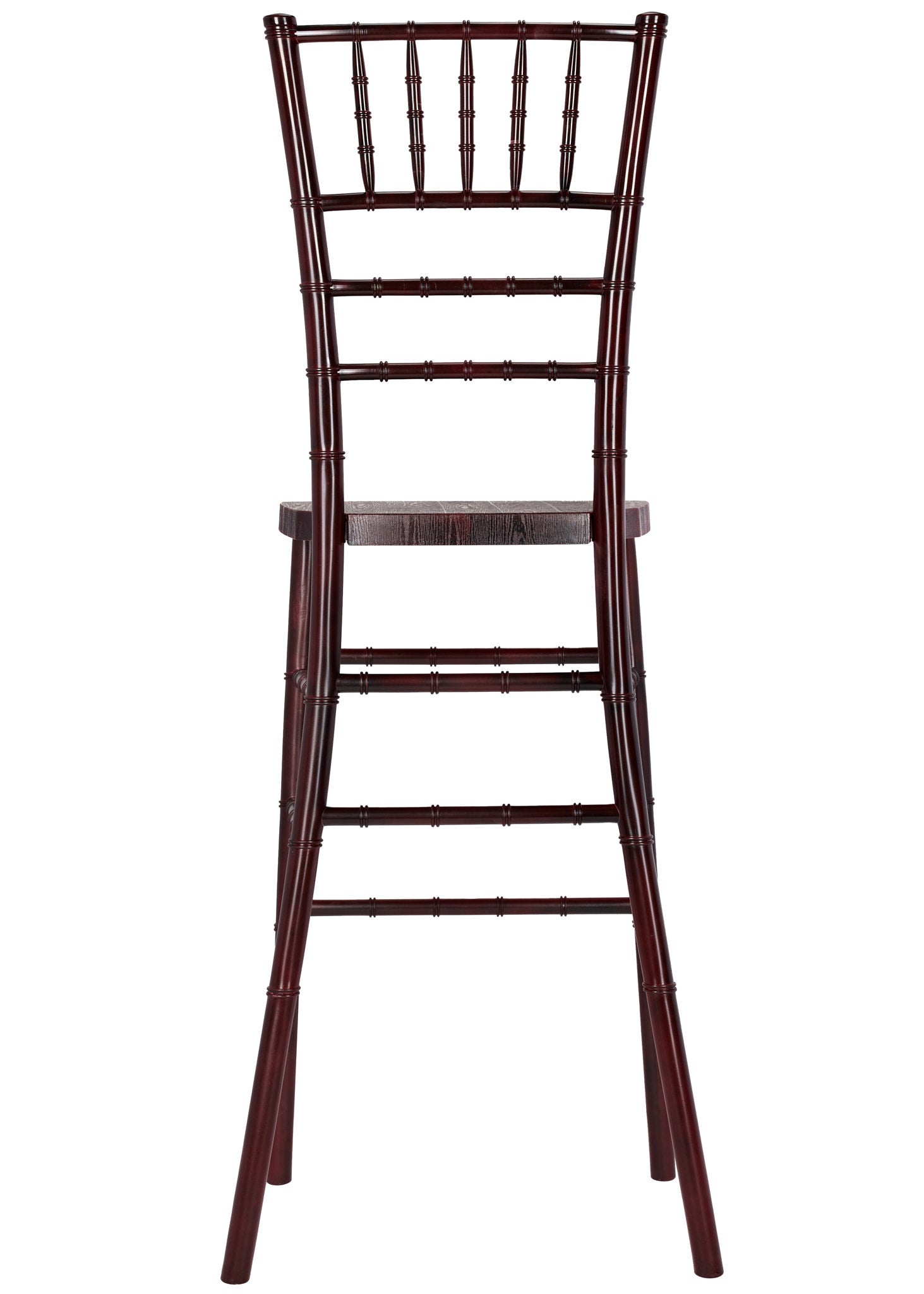 Mahogany with Brushed Wood Look Resin Steel Skeleton™ Chiavari Barstool