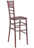 Mahogany with Brushed Wood Look Resin Steel Skeleton™ Chiavari Barstool