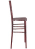 Mahogany with Brushed Wood Look Resin Steel Skeleton™ Chiavari Barstool