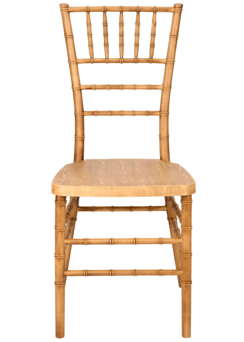 Natural with Brushed Wood Look Resin Steel Skeleton™ Chiavari Chair