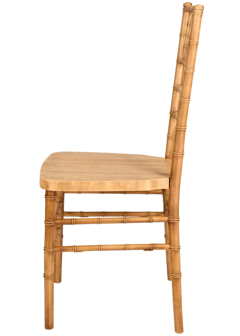 Natural with Brushed Wood Look Resin Steel Skeleton™ Chiavari Chair