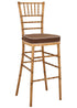 Natural with Brushed Wood Look Resin Steel Skeleton™ Chiavari Barstool