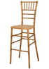 Natural with Brushed Wood Look Resin Steel Skeleton™ Chiavari Barstool