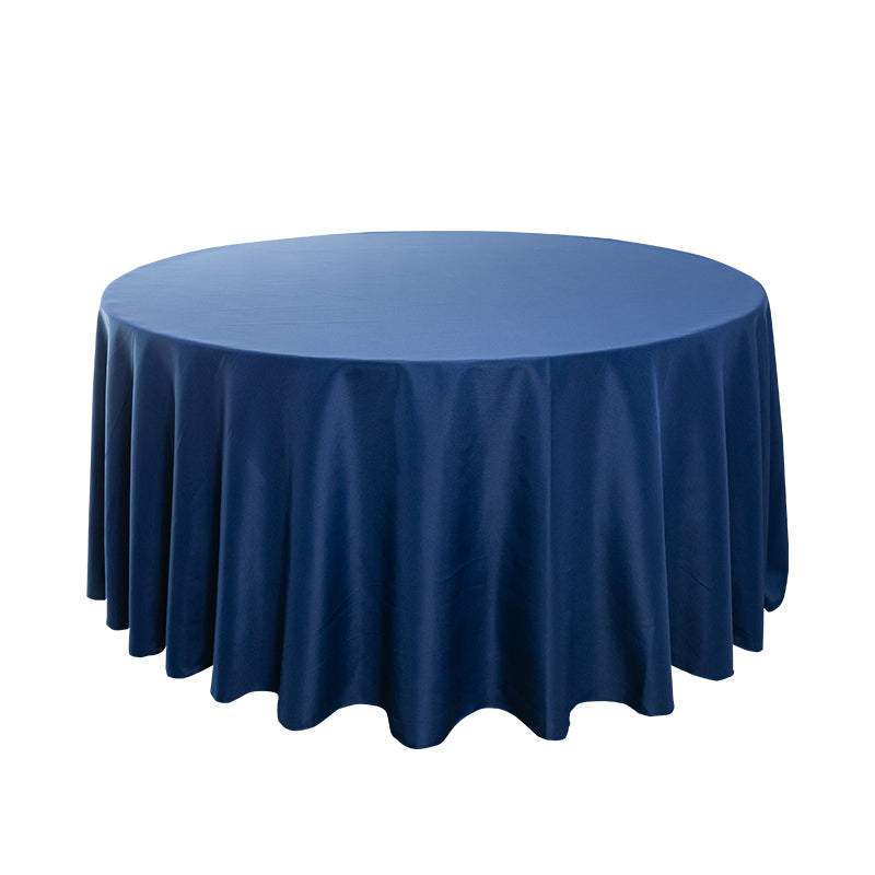 5-Pack Navy Blue Round Polyester Tablecloth 190gsm 120"