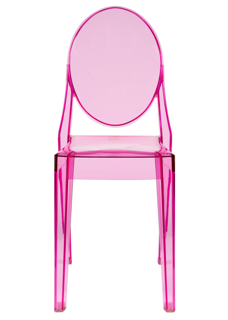 Fuchsia Clear Resin Oval Back Victoria Ghost Chair