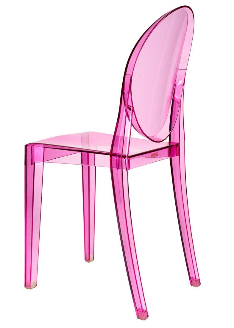 Fuchsia Clear Resin Oval Back Victoria Ghost Chair