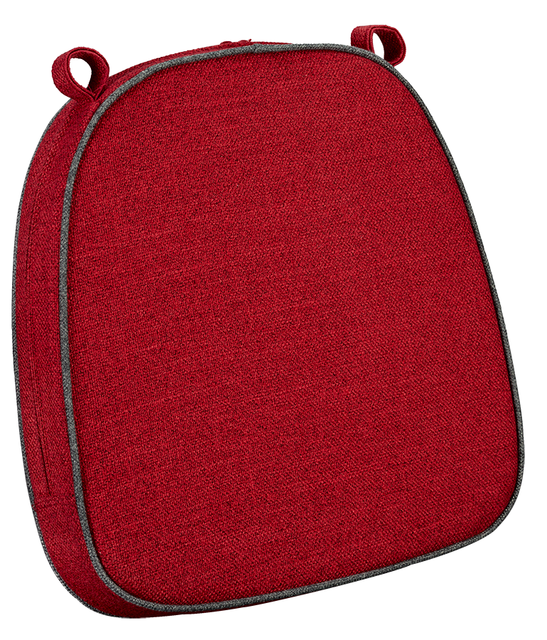 Red with Dark Gray Piping 2.5" Thick Chair Cushion - World's Best Cushions