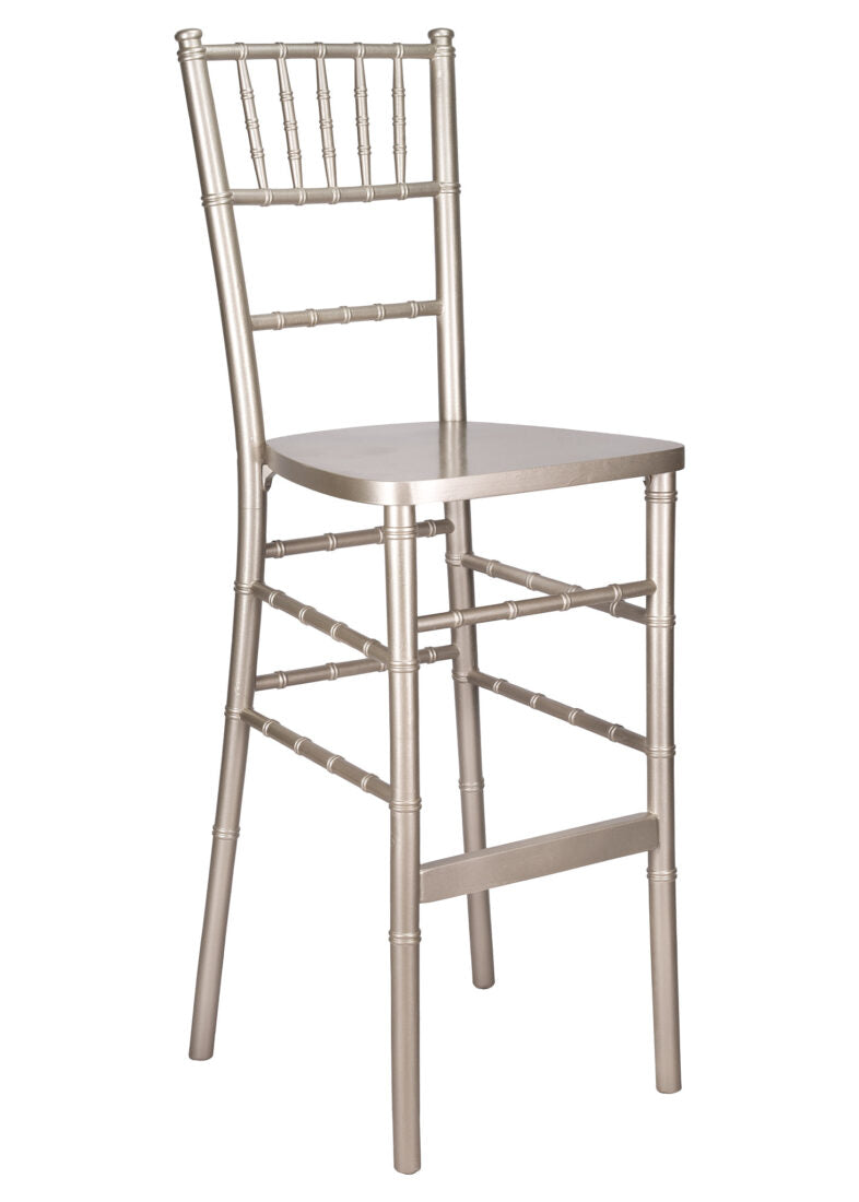 Sparkling Silver Glitter Champagne ToughWood Chiavari Bar Height Barstool by Chivari BCWCHSSP-AX-T