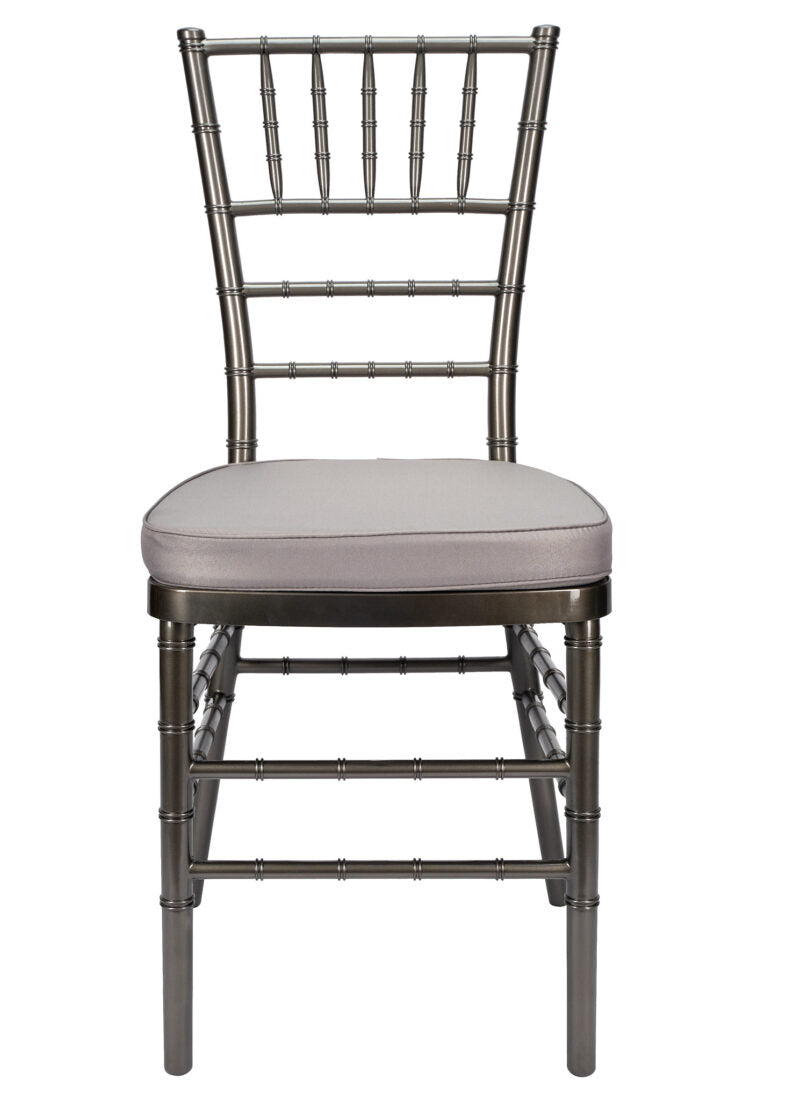 Metallic Silver Onyx Resin Steel Skeleton Chiavari Chair by Chivari CCRMG-STEEL-AX-T