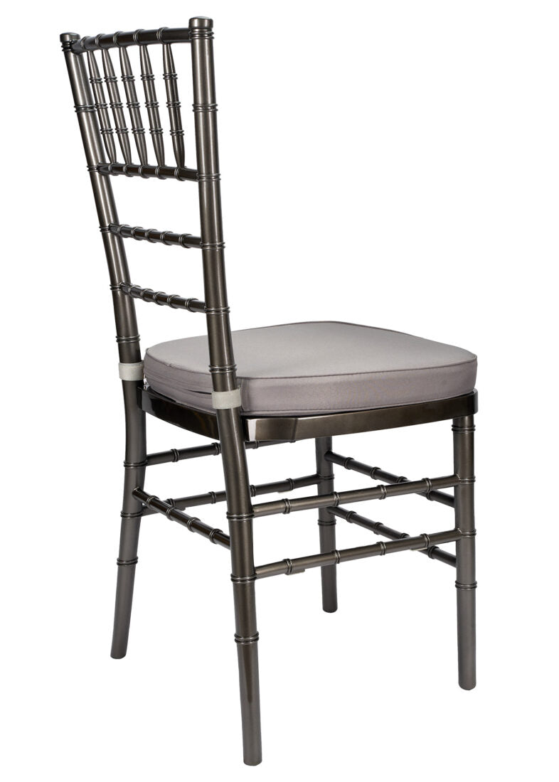 Metallic Silver Onyx Resin Steel Skeleton Chiavari Chair by Chivari CCRMG-STEEL-AX-T