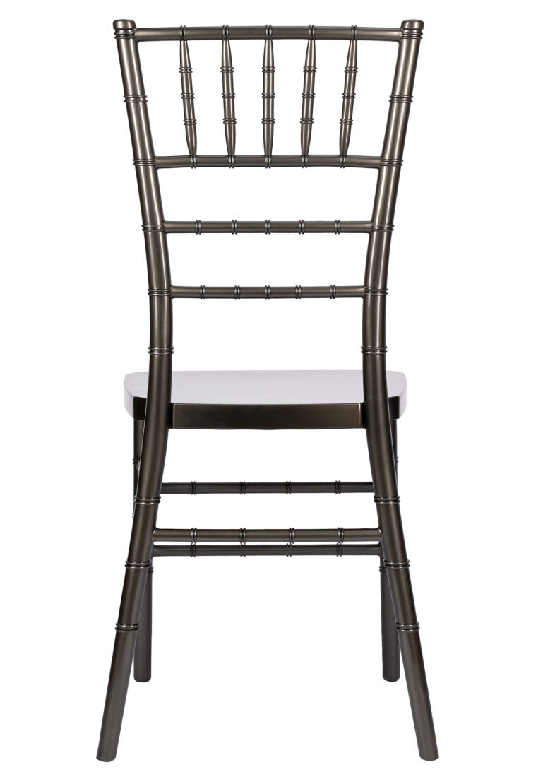 Metallic Silver Onyx Resin Steel Skeleton Chiavari Chair by Chivari CCRMG-STEEL-AX-T