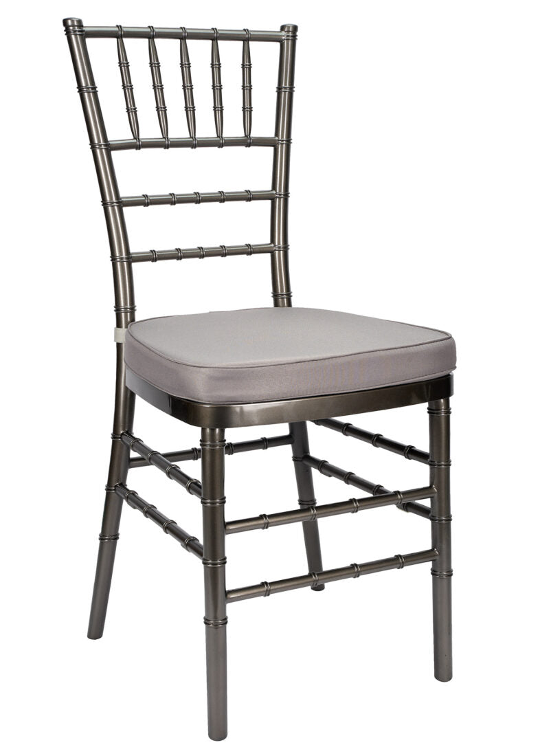 Metallic Silver Onyx Resin Steel Skeleton Chiavari Chair by Chivari CCRMG-STEEL-AX-T