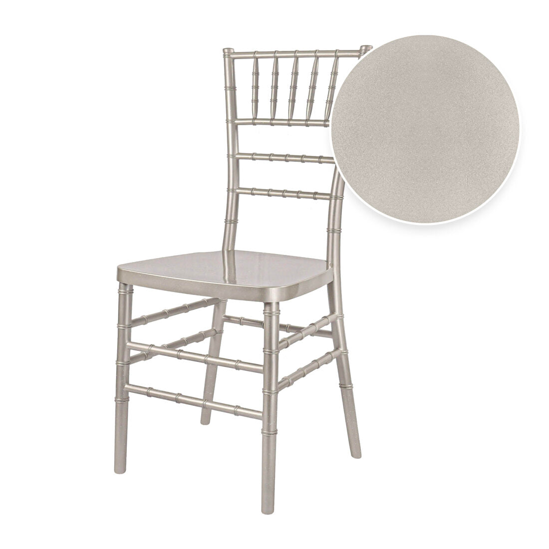 Sparkling Silver Champagne Resin Steel Skeleton Chiavari Chair (Amazing Unique Color) by Chivari Chair Swatch CCRCHSSP-STEEL-AX-T