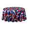 Chivari 120" Round Tablecloth Lamour Matte Satin Patriotic Ribbon TBC-60PN01