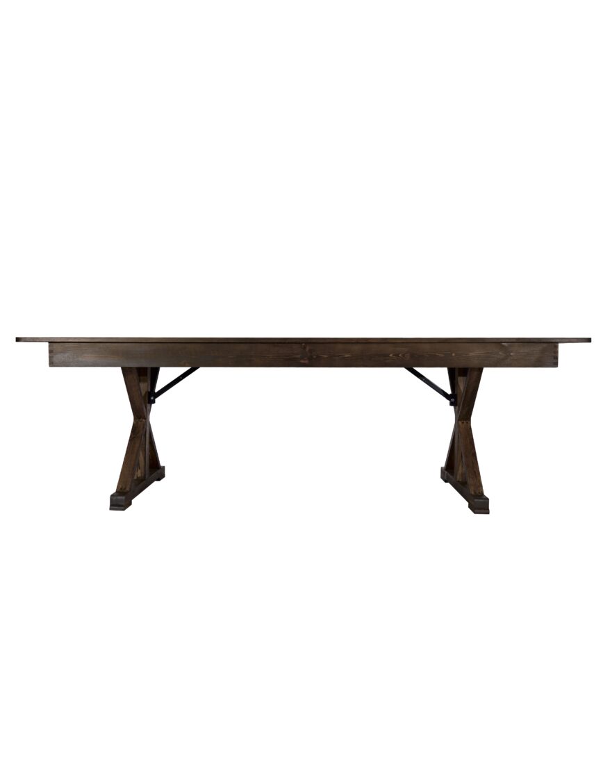 Fruitwood 8 Foot (96″ x 40″) Rectangle Farmhouse Table TFARMRT9640-FRUITWOOD-X-LEG-AX-T