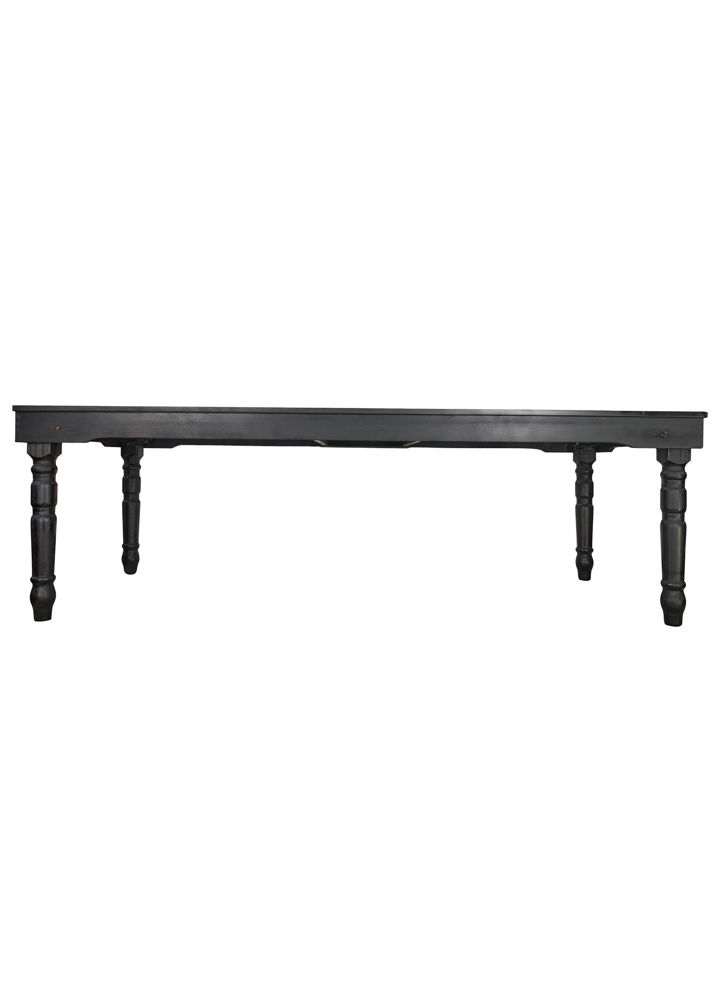 Black 8 Foot (96″ x 40″) Fluted Leg Rectangle Farmhouse Table