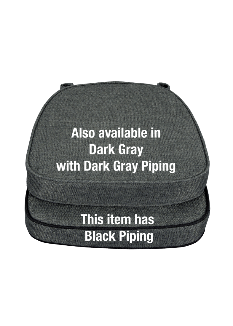 Dark Gray with Black Piping 2.5" Thick Chair Cushion - World's Best Cushions