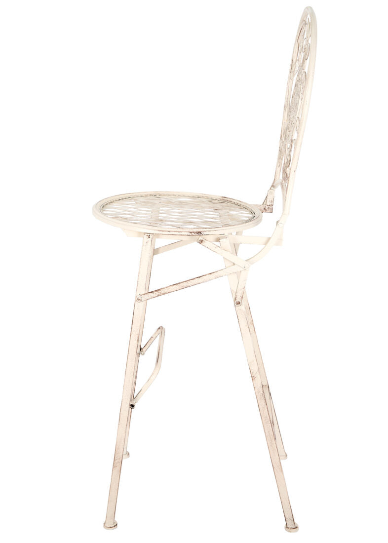 White Barcelona Bistro Barstool with Round Seat and Back by Chivari (Per Chair Price Shown – Sold only in Quantities of 2)