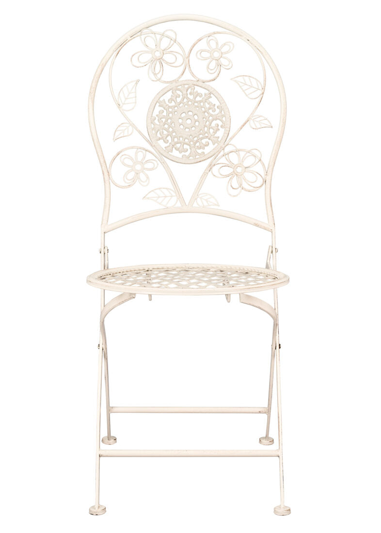 Barcelona Bistro Chair Antique White, with Round Seat and Back CBBMRW-AX-T