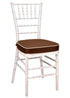 White Distressed with Brushed Wood Look Resin Steel Skeleton™ Chiavari Chair