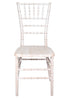 White Distressed with Brushed Wood Look Resin Steel Skeleton™ Chiavari Chair