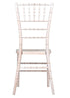 White Distressed with Brushed Wood Look Resin Steel Skeleton™ Chiavari Chair