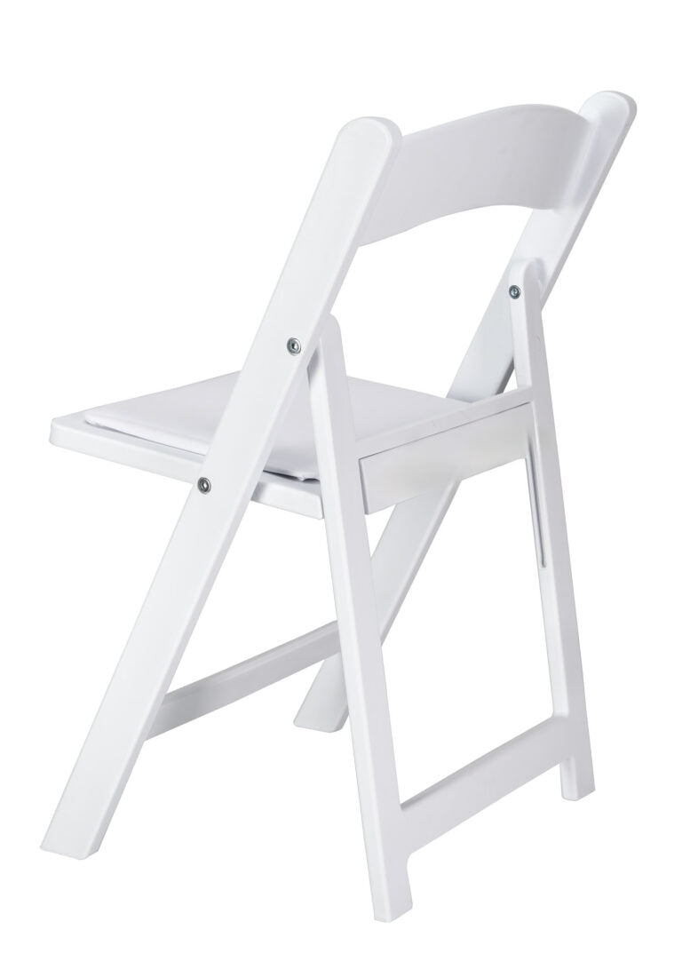 White Kids Resin Folding Chair by Chiavari, Free Extended Warranty, Stackable, UV Sun Protection, Water Proof, Anti-Rust, (Per Chair Price Shown - Sold only in Quantities of 4) CFRW-KID-AX-T