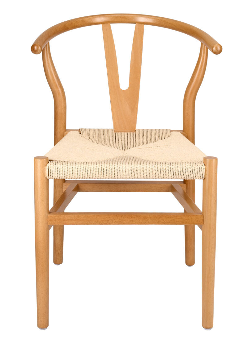 Natural Wishbone Wood Chair with Natural Rope Seat CWHWNN-ZG-T